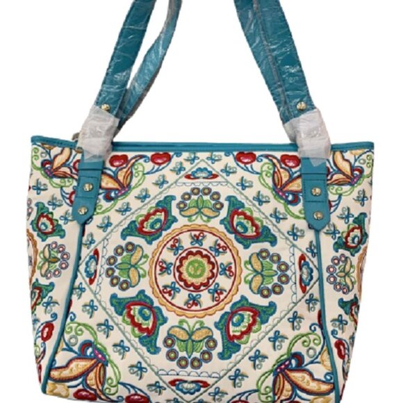 Fricaine Bright Morning (Blue) Embroidered Tote - Picture 6 of 7